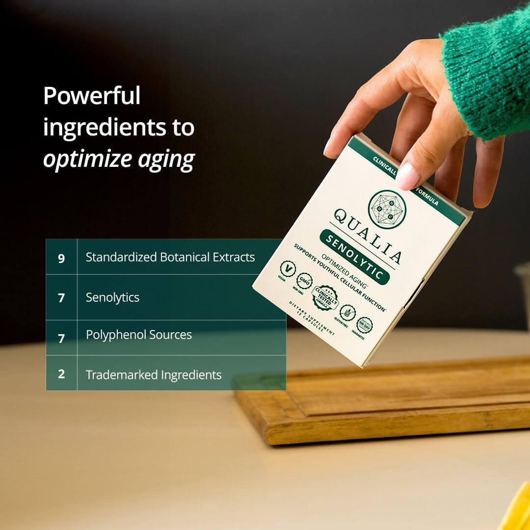 QUALIA LIFE SCIENCES Senolytic Supplement – Fisetin, Quercetin & Piperlongumine for Aging Support | 1 Month Supply