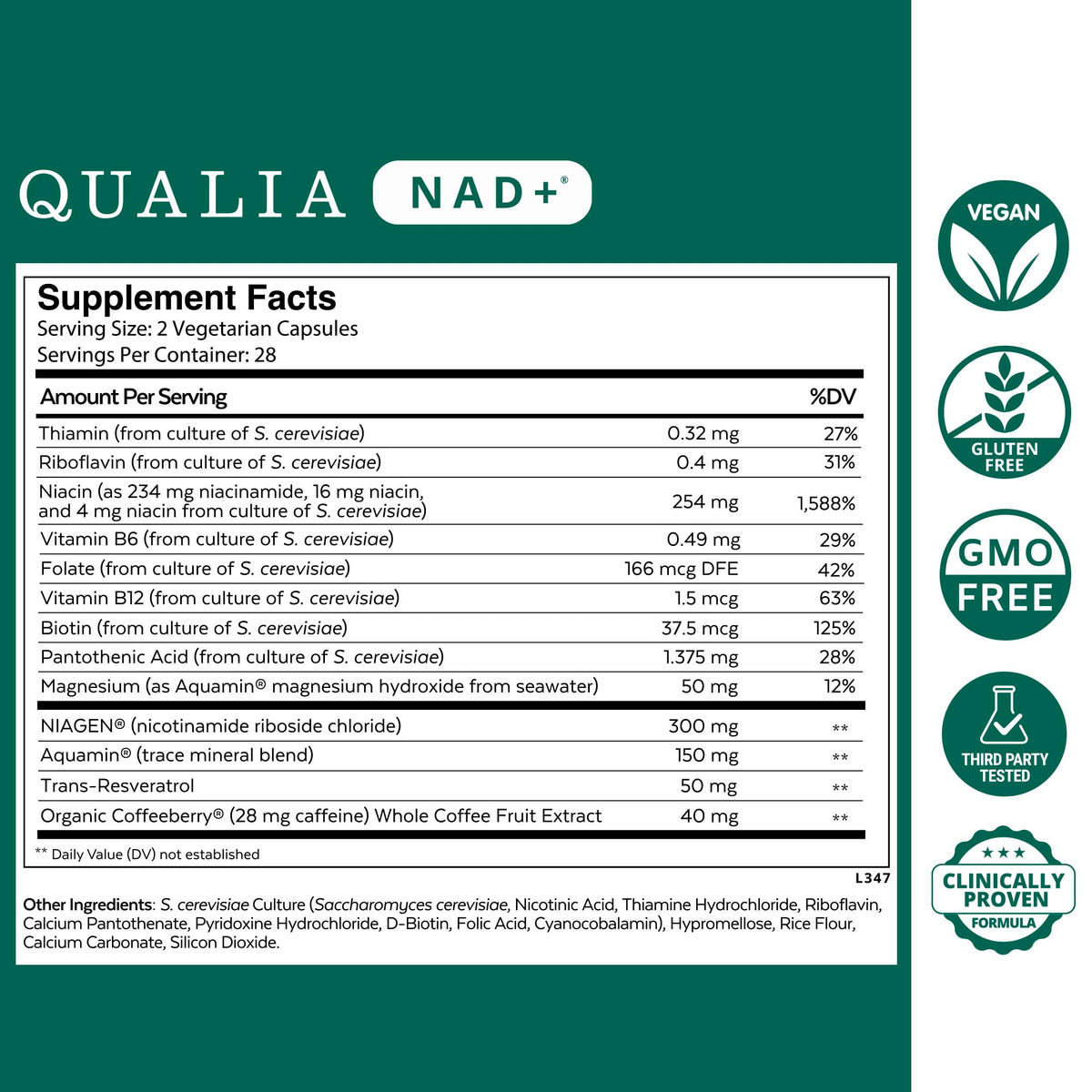 Qualia NAD Supplement — Clinically Proven NAD+ Boost Up to 67% | Elite NAD+ Booster