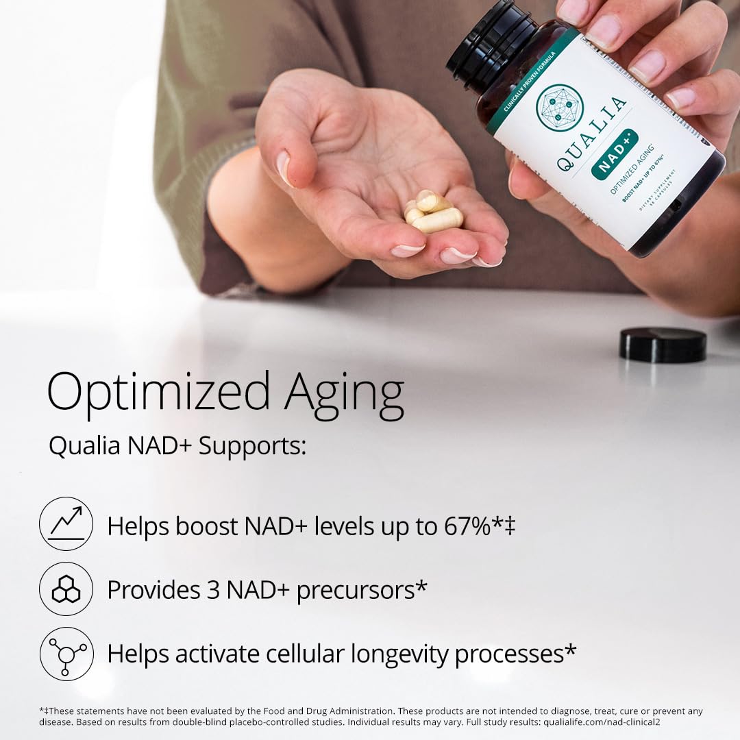 Qualia NAD Supplement — Clinically Proven NAD+ Boost Up to 67% | Elite NAD+ Booster