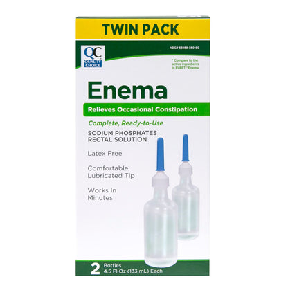 Quality Choice Enema Twin Pack — Ready-to-Use Rectal Solution