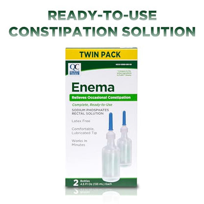 Quality Choice Enema Twin Pack — Ready-to-Use Rectal Solution