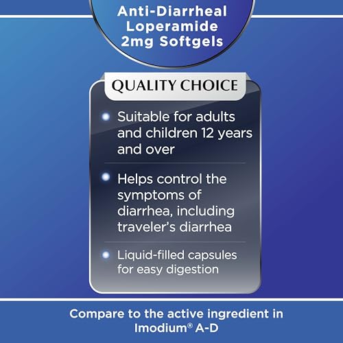 Quality Choice Loperamide 2mg Anti-Diarrheal Softgels – 24 Count