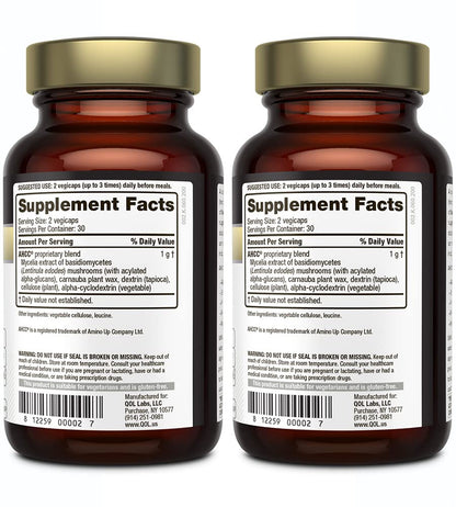 Quality of Life Premium Kinoko Gold AHCC Supplement - Pack of 2