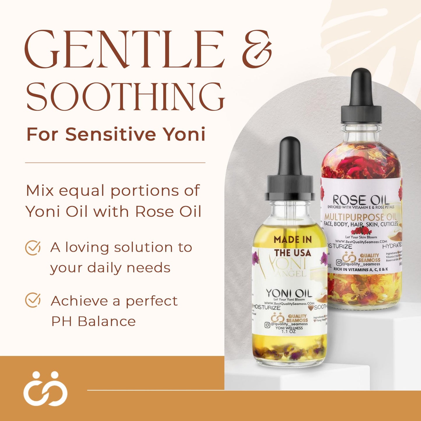 Quality Seamoss and Yoni Oil – Natural Mint Fresh Feminine Care, pH Balance, 1 oz
