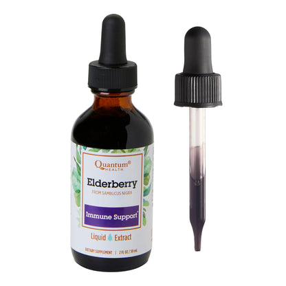 Quantum Health Black Elderberry Liquid Extract 700mg | Immune Support (Sambucus nigra) 2oz - Vegan
