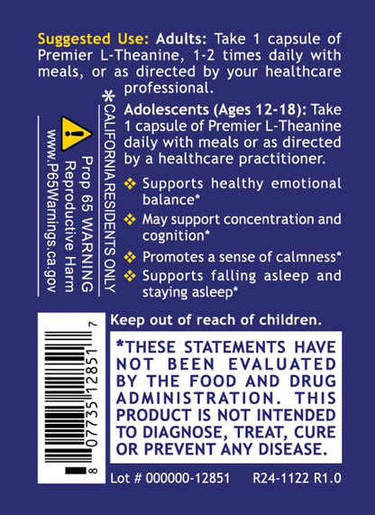 Quantum Nutrition Labs L-Theanine Extra Strength 200mg – Focus & Relaxation (60 Vegan Capsules)