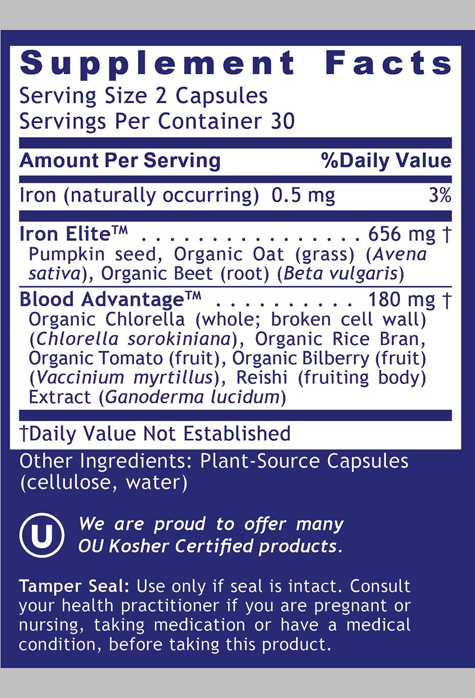 Quantum Nutrition Labs Iron Support - Vegan, Gentle Low-Dose Iron for Women & Men (60 Vegetarian Capsules)