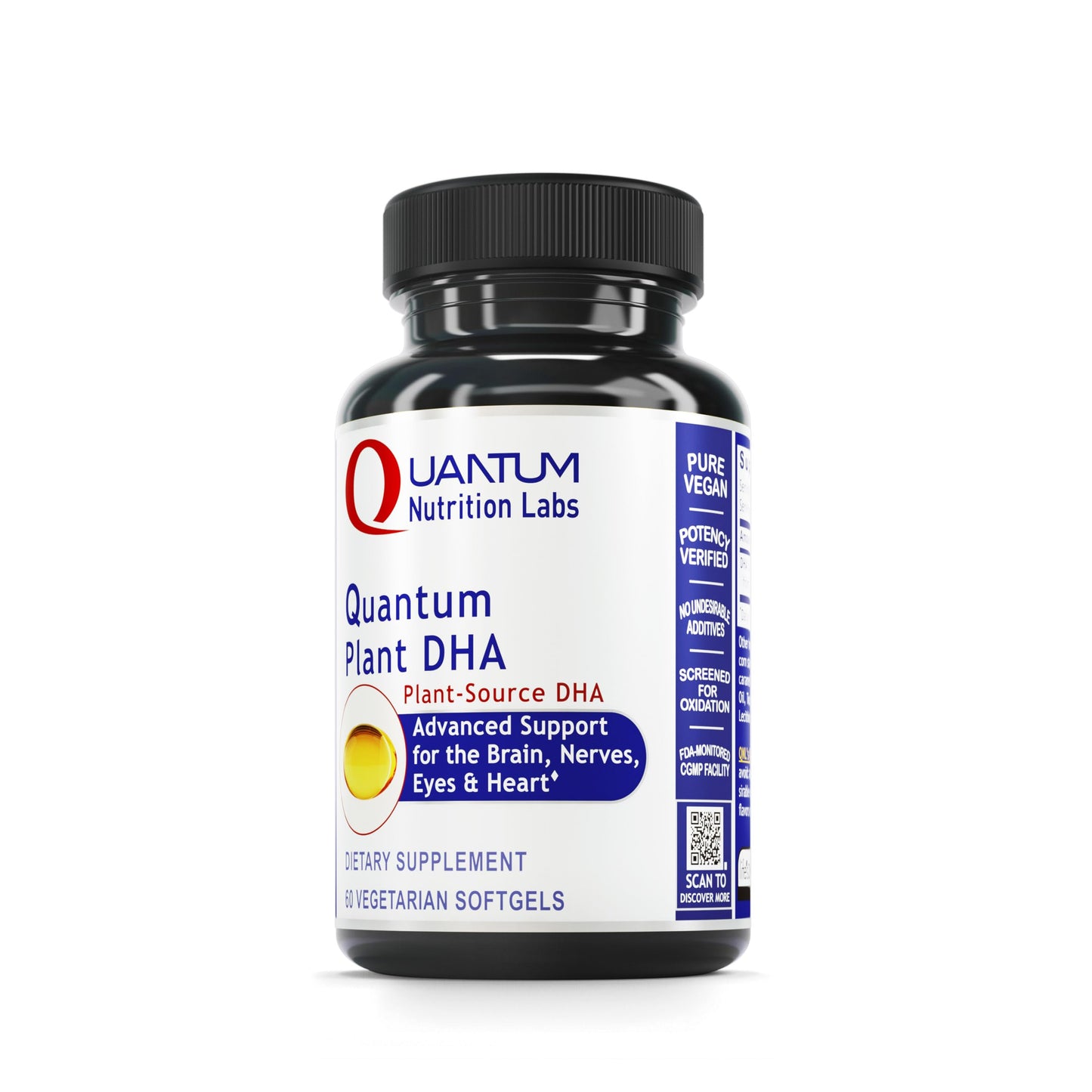 Quantum Nutrition Labs Plant DHA – Non-GMO Vegan Algae DHA | Omega-3 for Brain & Heart