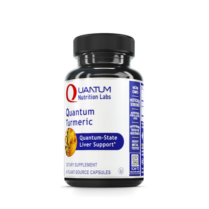 Quantum Nutrition Labs Turmeric - 500 mg Turmeric Capsules | Curcumin Supplement for Liver Support | 60 Vegetarian Capsules