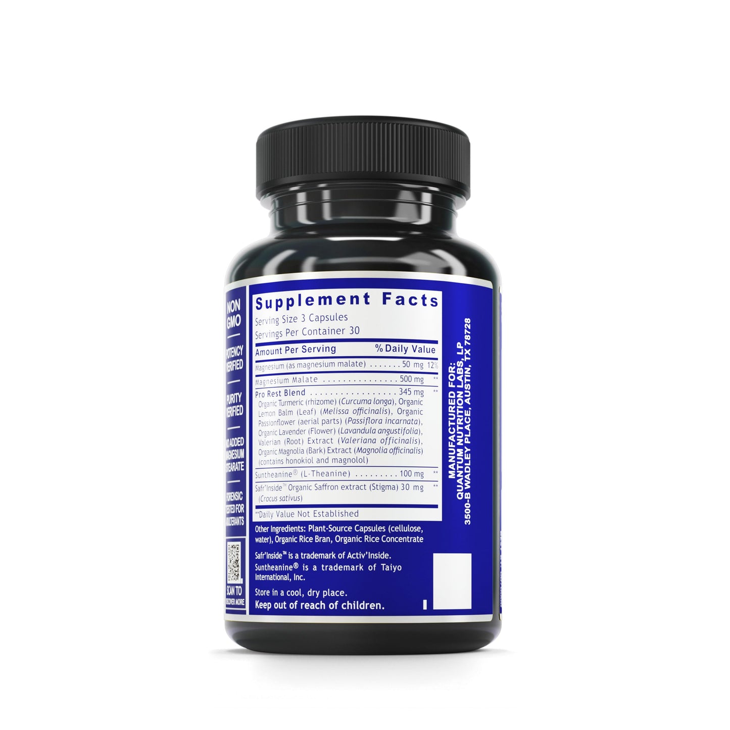 Quantum Relax and Slumber - Sleep Support with Magnesium Malate & L-Theanine (90 Capsules)
