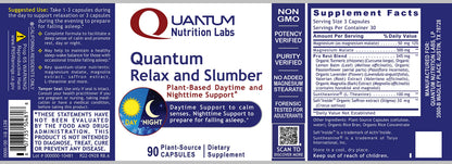 Quantum Relax and Slumber - Sleep Support with Magnesium Malate & L-Theanine (90 Capsules)