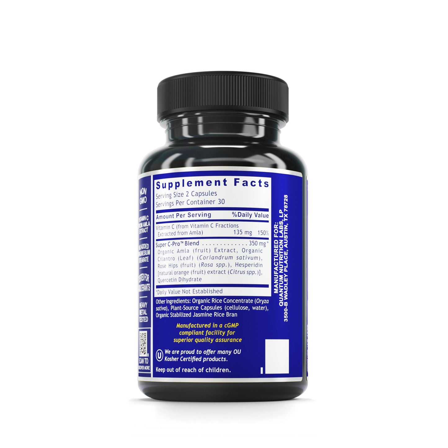 Quantum Vitamin C – Organic Whole Food Vitamin C, 60 Vegan Capsules