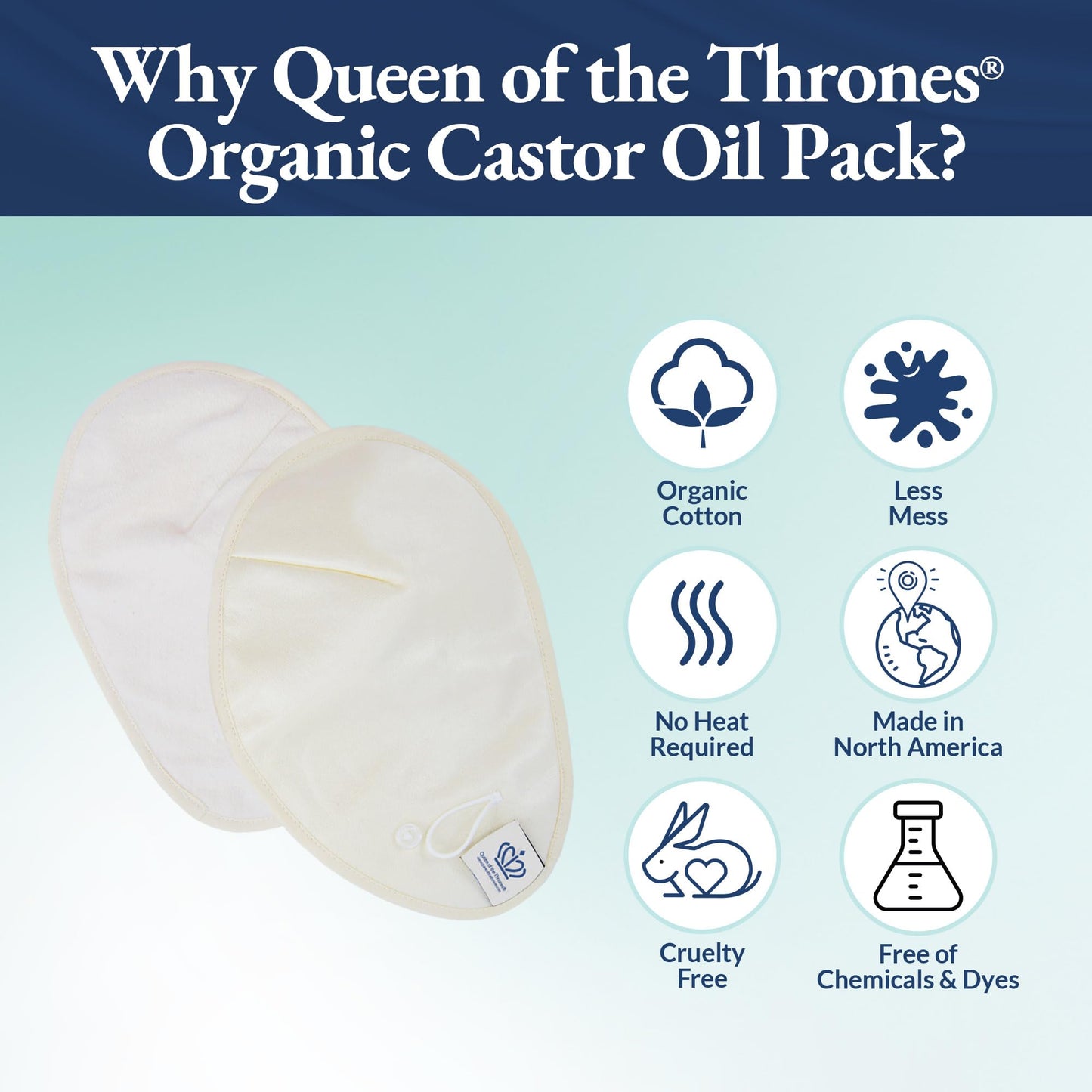 QUEEN OF THE THRONES Castor Oil Pack for Breast (Large) - Heatless & Reusable