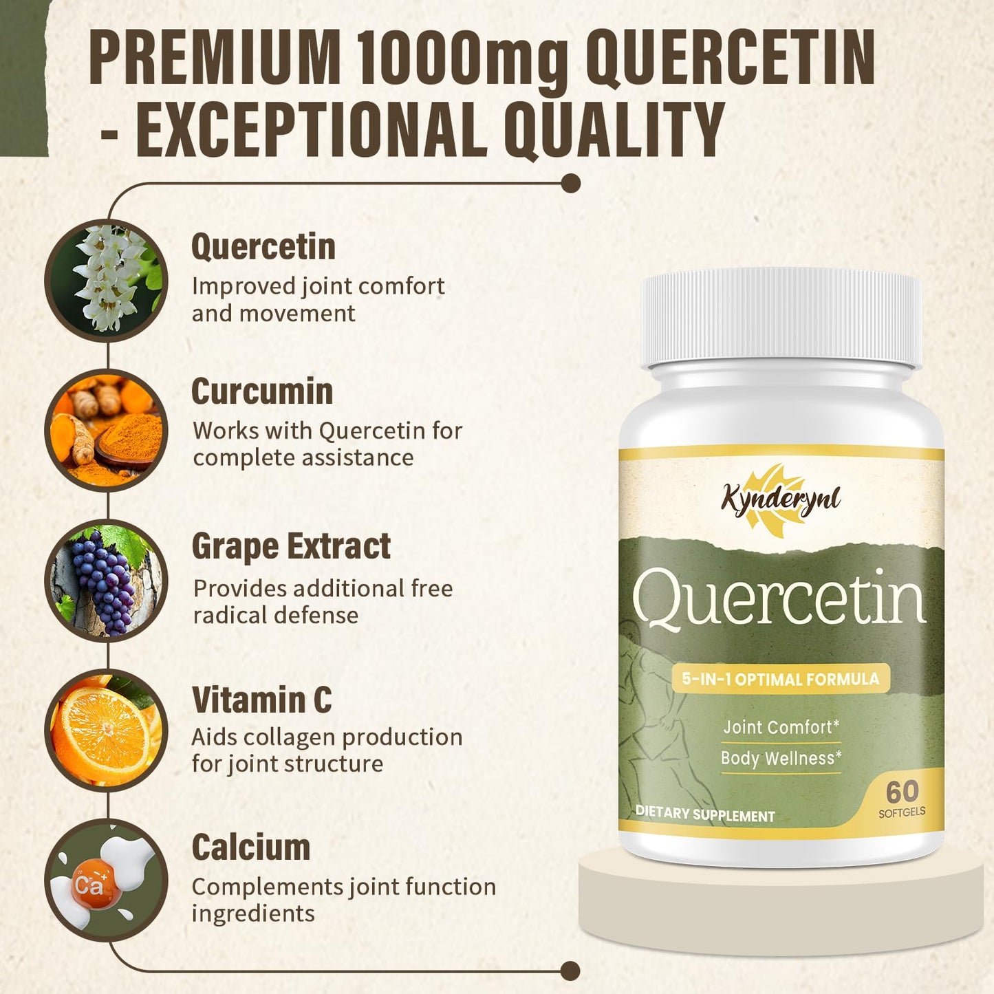 Quercetin 1000mg Softgels – Joint Health & Mobility Support (60 Vegan Softgels) – 2-Pack