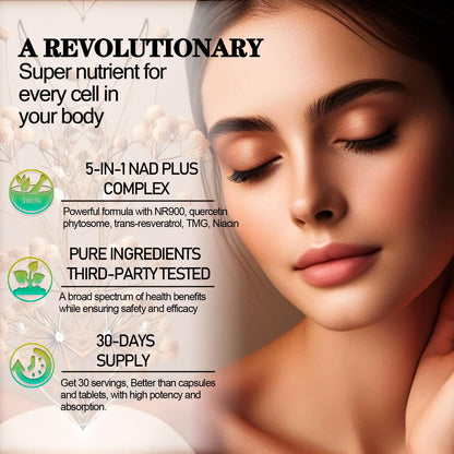 NAD Supplements for Women & Men | Liposomal NR NAD+ 900mg + Resveratrol