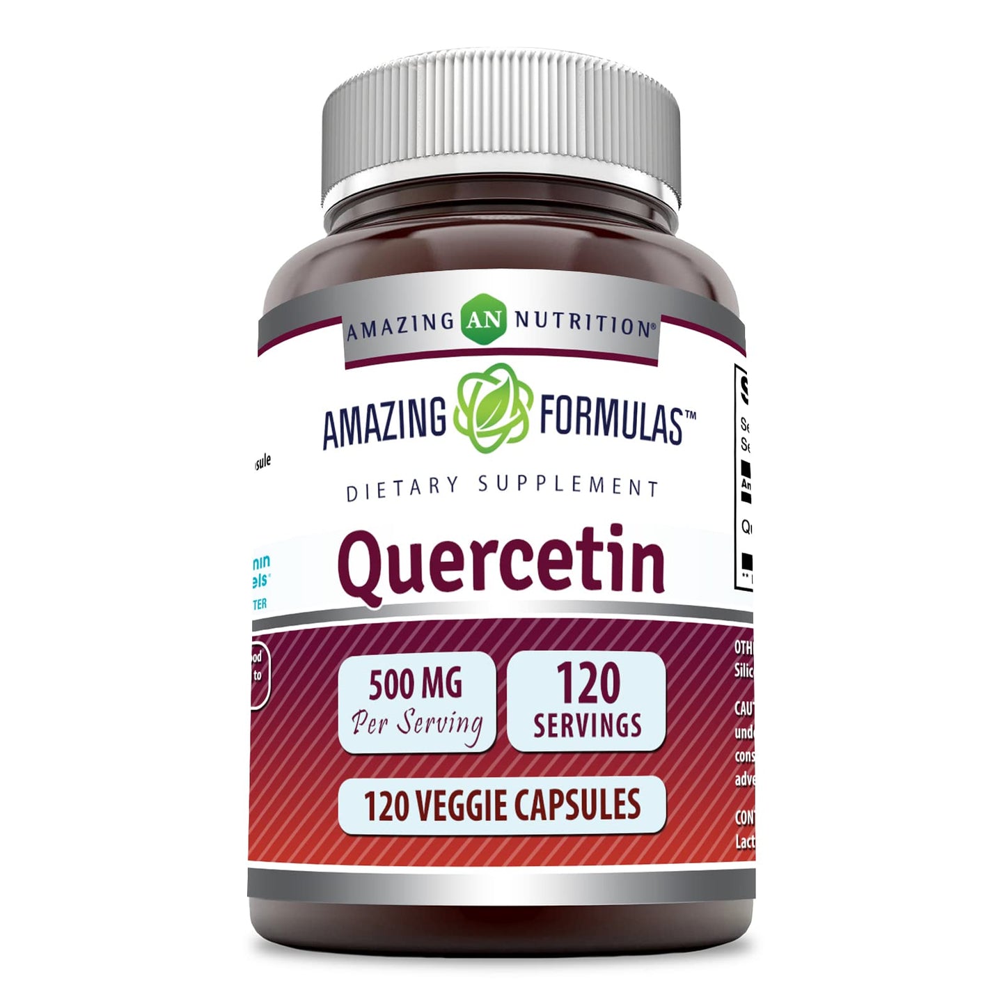 Quercetin 500mg 120 Veggie Capsules - Non-GMO & Gluten Free | Amazing Formulas