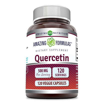 Quercetin 500mg 120 Veggie Capsules - Non-GMO & Gluten Free | Amazing Formulas