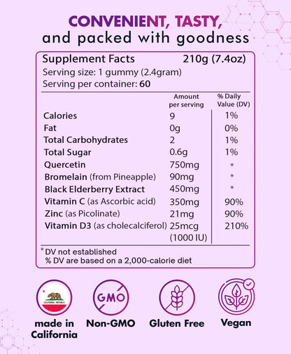 BioVitalica Quercetin Gummies 2-Pack – Immune Support with Quercetin, Zinc & Vitamin C