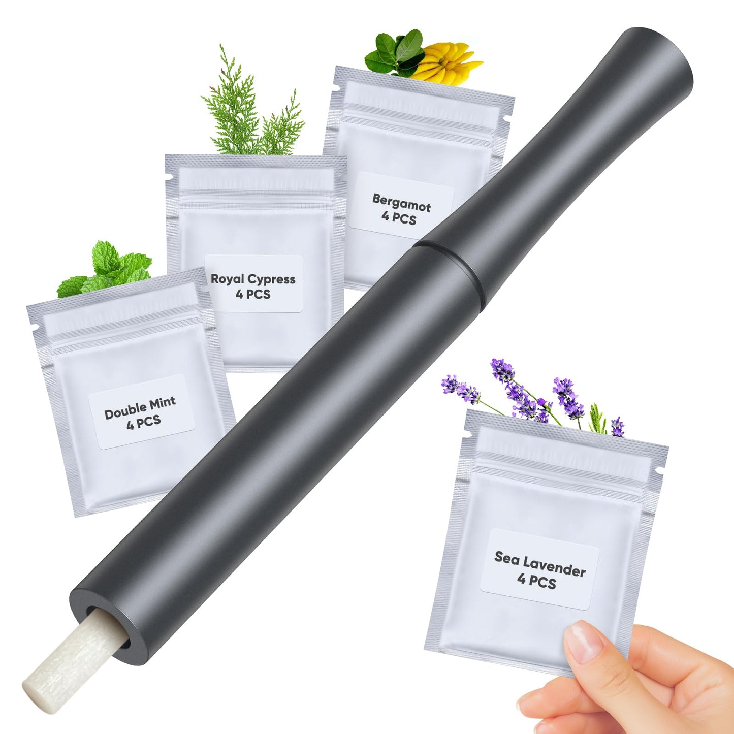 Quit Bad Habit Flavored Air Device – Refreshing Natural Plant Extract, Aluminum-0409-01