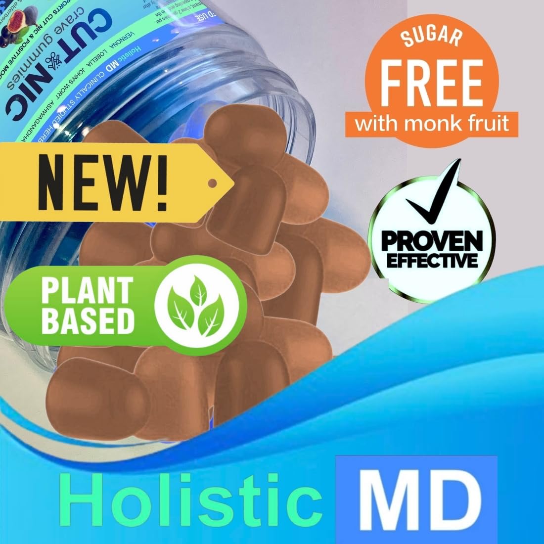 Best Quit Smoking products | Quit Vaping with 3 in 1 clinically studied Vernonia Cinerea St. John's Wort Ashwagandha | May help cut smoking | All-Natural | Sugar Free Gummies 60 counts (Berries)