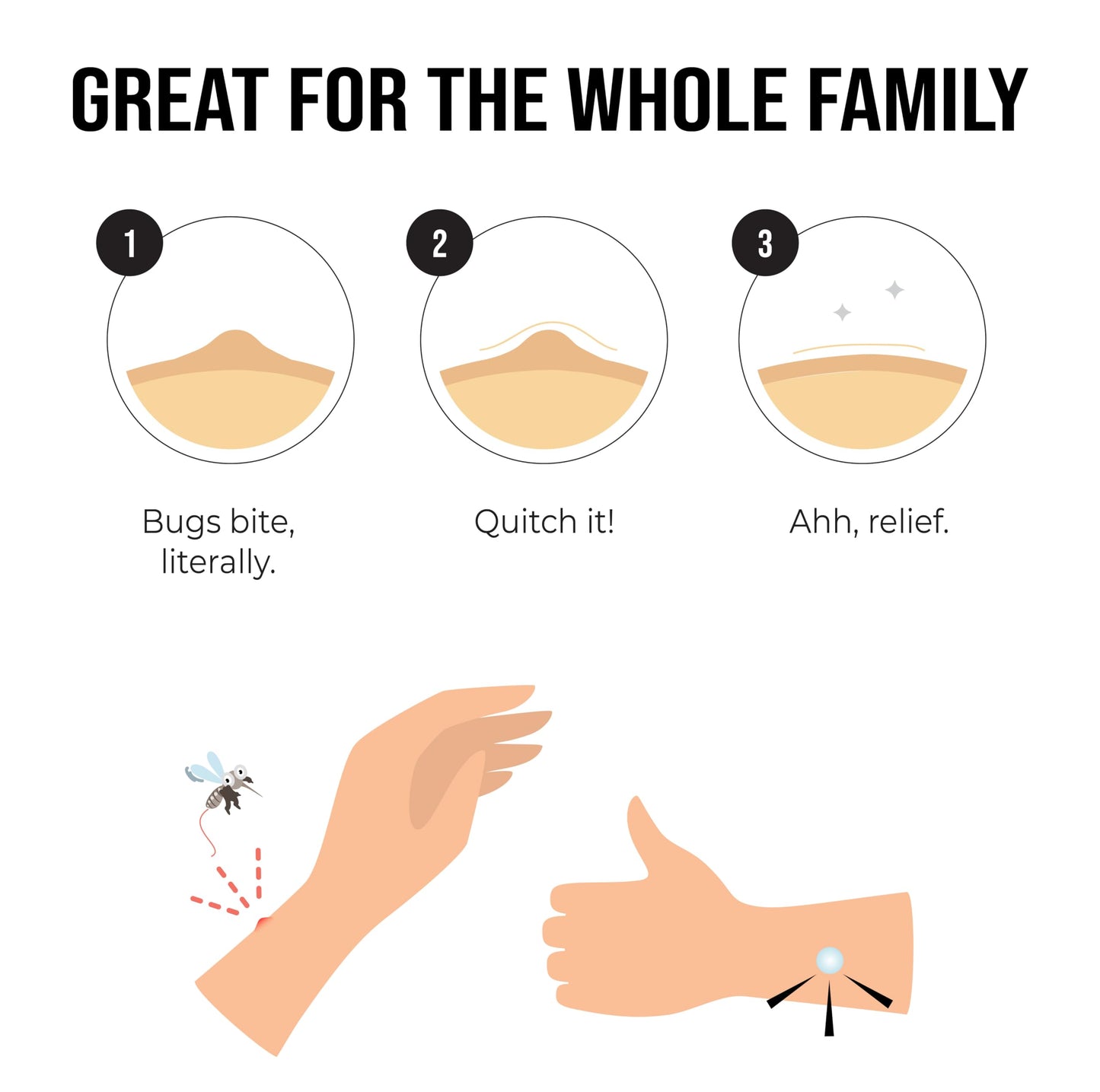 quitch Bug Bite Itch Relief Patch for Kids – Natural, Chemical-Free Mosquito Bite Relief
