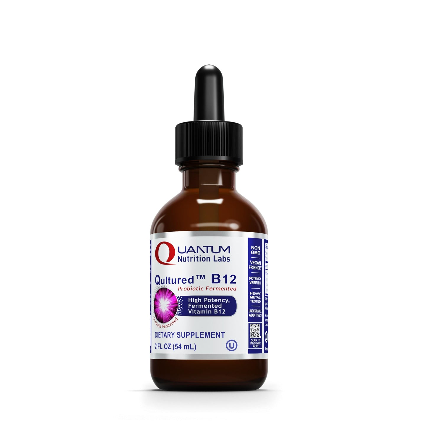 Qultured B12 Liquid Methylcobalamin Drops | Quantum Nutrition Labs - 2 fl oz
