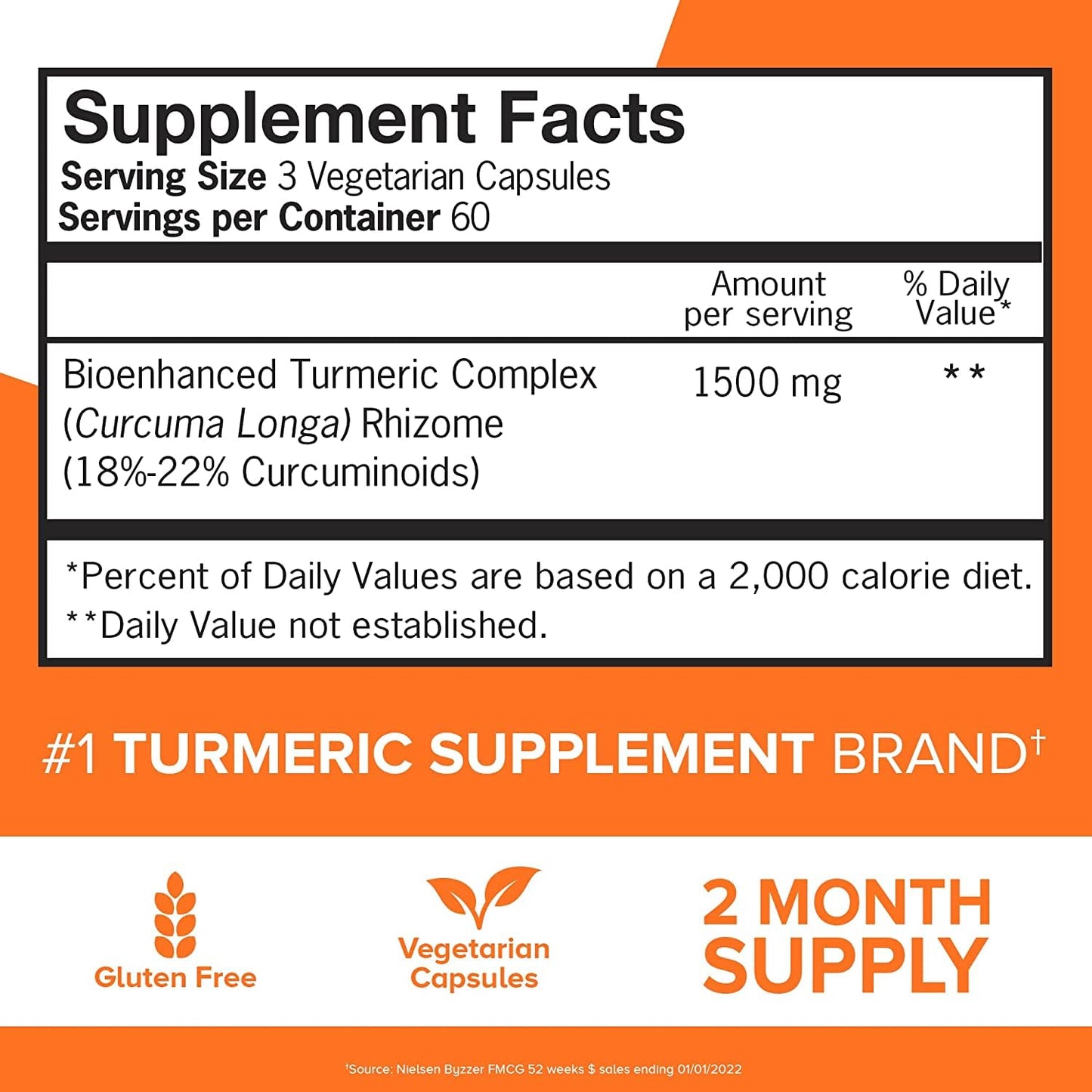 Qunol Turmeric Curcumin 1500mg | Ultra High Absorption | Joint Support | 180 Count (2-Month Supply)