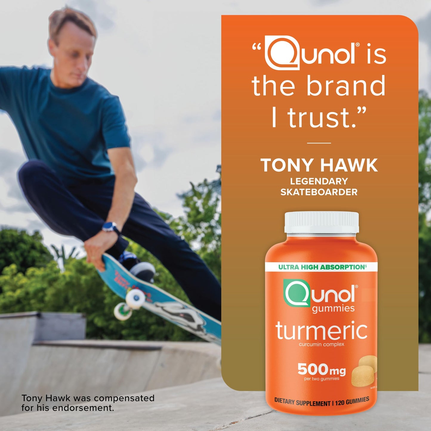 Qunol Turmeric Gummies - 500 mg Turmeric Curcumin | Joint Support, Ultra High Absorption | Vegan & Gluten Free - 120 Count