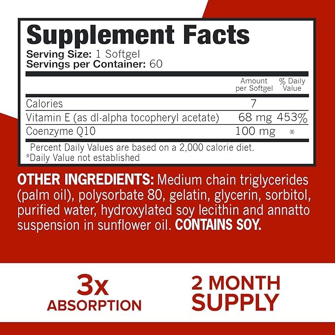Qunol Ultra CoQ10 100mg 120 Softgels – 3X Absorption
