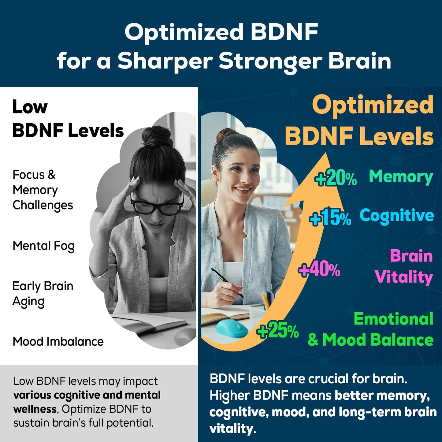 Quorinthiumax Nootropic Brain Supplement – BDNF Optimizer for Focus, Memory & Mood | Organic Lion's Mane, L-Theanine, Ginkgo Biloba & Alpha GPC – 60 Tablets (2 Bottles)