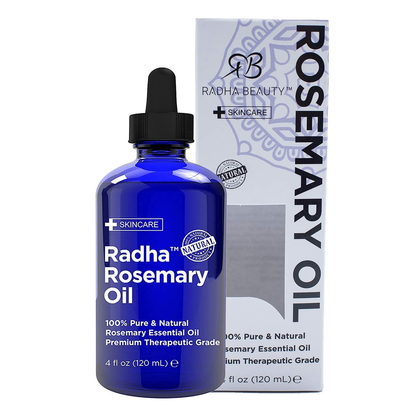 Radha Beauty Rosemary Essential Oil 4 oz – 100% Pure Therapeutic Grade, Steam Distilled