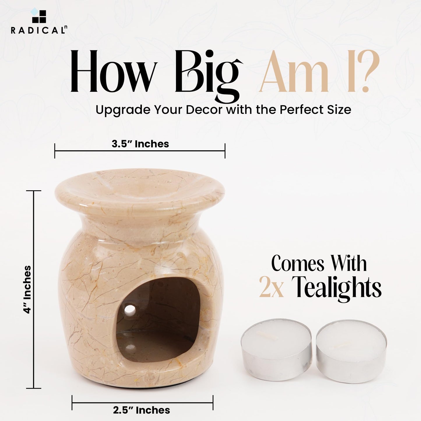 Radicaln Marble Oil Burner 4-Inch Verona – Candle Warmer & Aromatherapy Diffuser