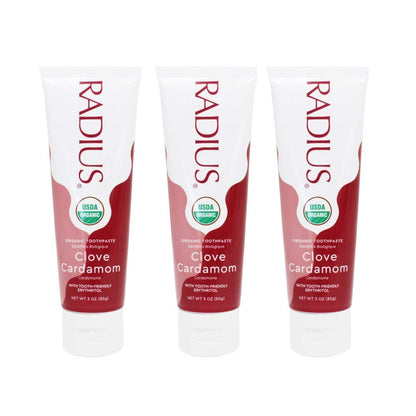RADIUS Toothpaste Clove Cardamom – 3 oz, USDA Organic, Non-Toxic, Gluten-Free | Pack of 3