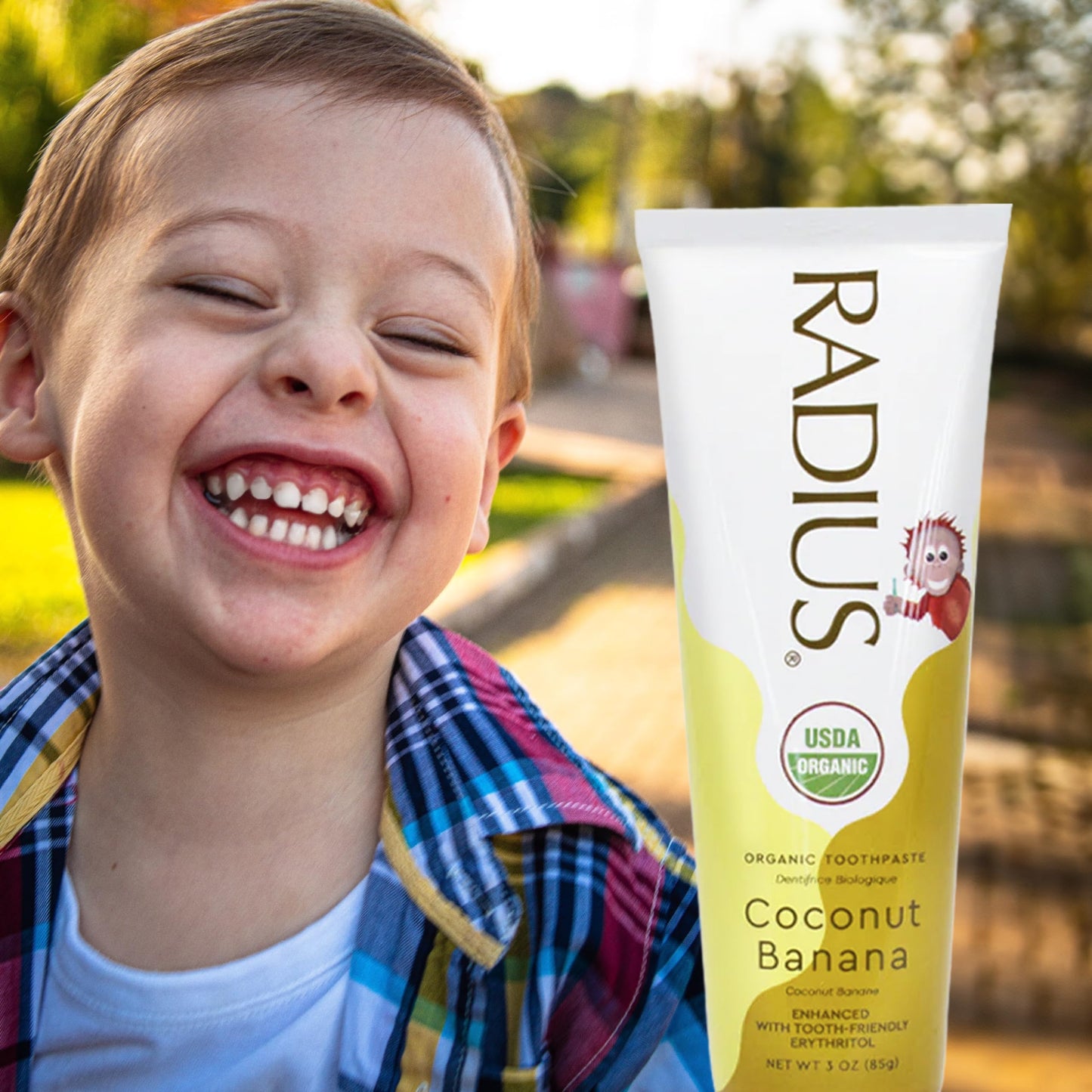 RADIUS USDA Organic Kids Toothpaste Coconut Banana 3oz – 6 Pack