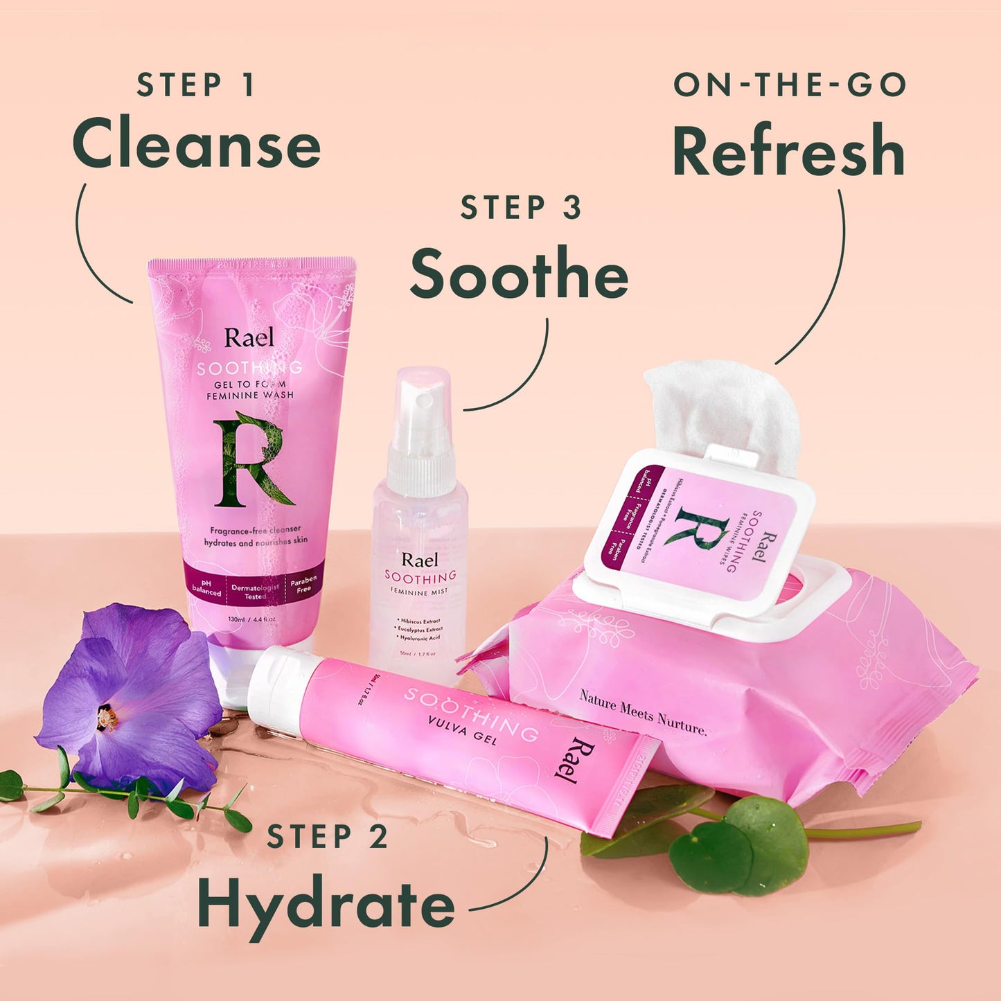 Rael Feminine Wash – Gentle Gel-to-Foam Cleanser for Sensitive Skin (Pack of 2)
