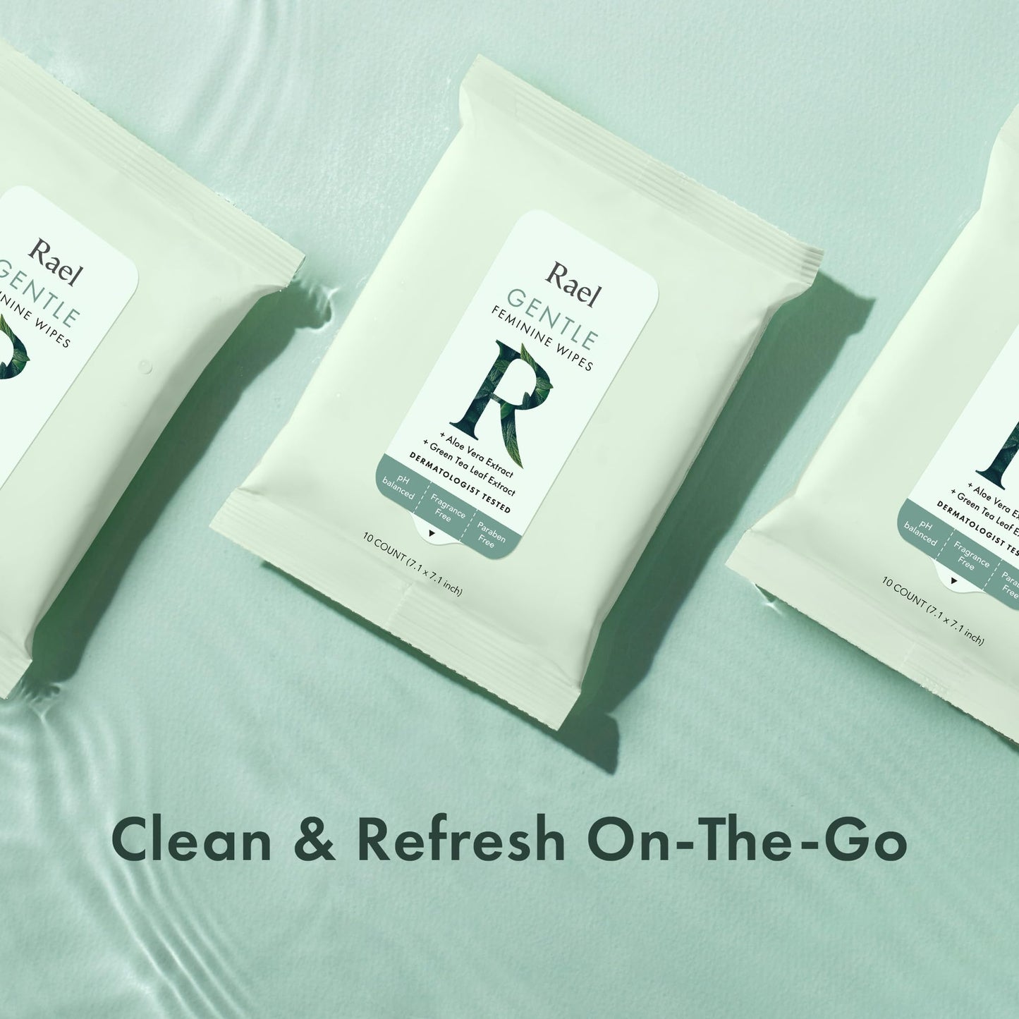 Rael Feminine Wipes – Flushable, Travel-Size, Hypoallergenic, All Skin Types (3 x 10 Count)