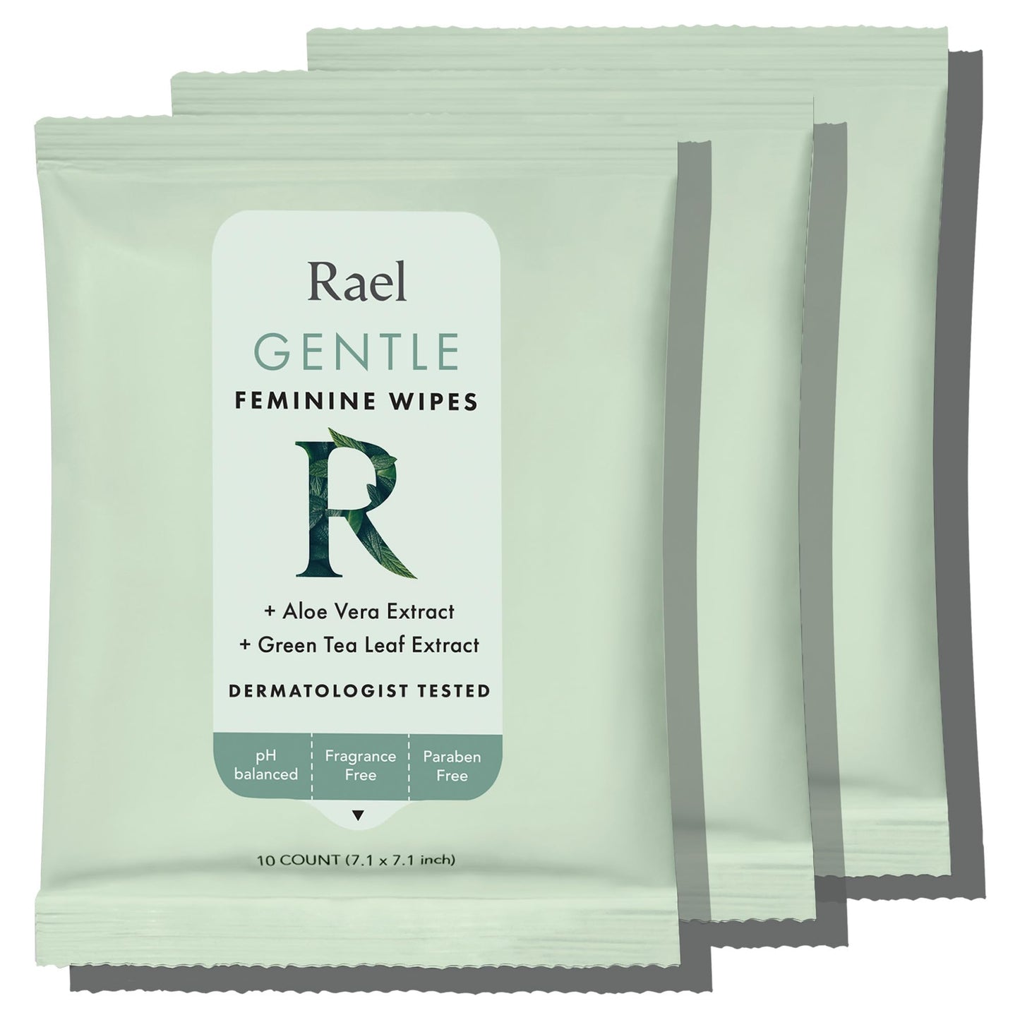 Rael Feminine Wipes – Flushable, Travel-Size, Hypoallergenic, All Skin Types (3 x 10 Count)