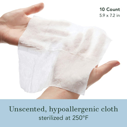 Rael Organic Cotton Wipes - 100% Purified Water, Hypoallergenic, Individually Wrapped (4 x 10 Count)