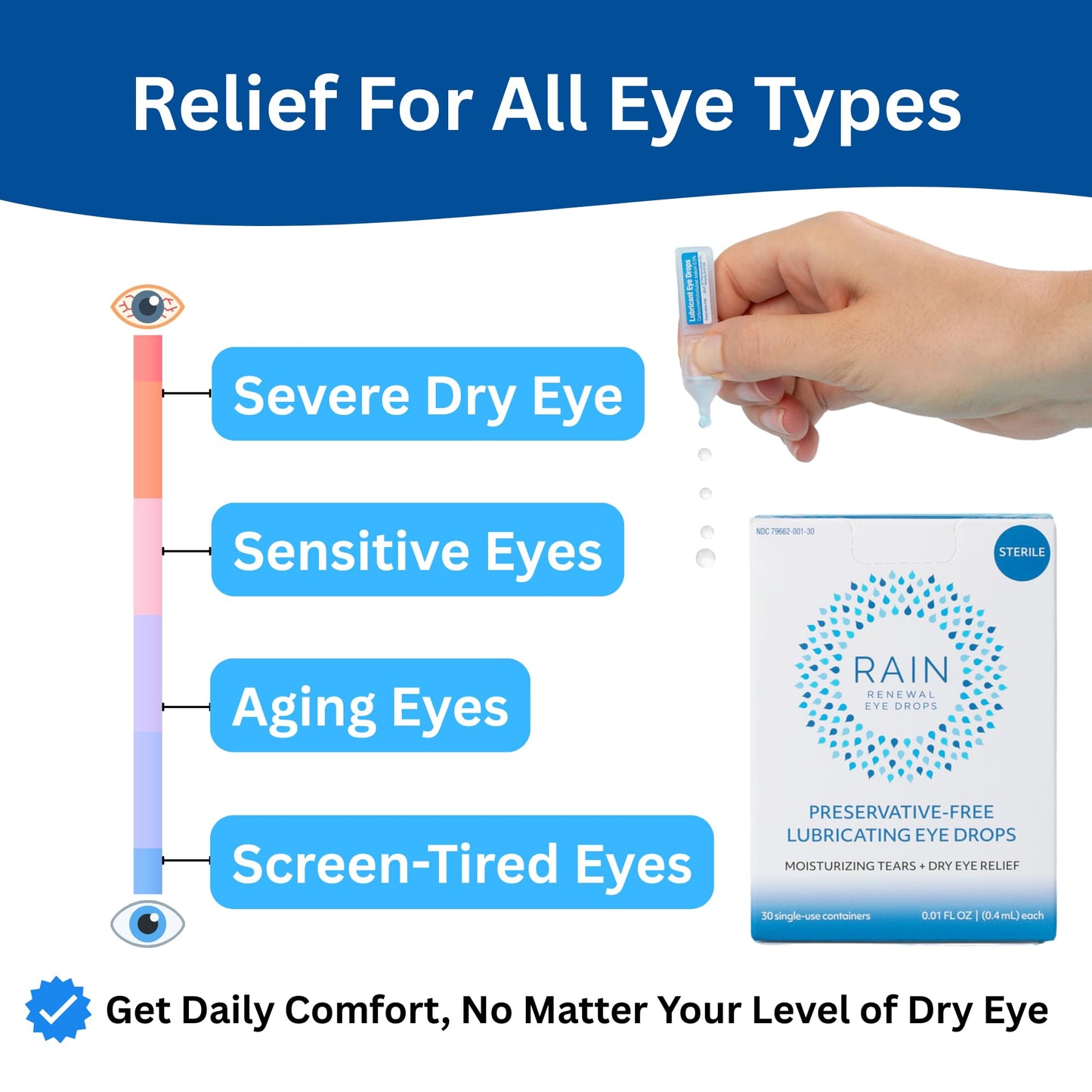 Rain Preservative-Free Eye Drops for Severe Dry Eyes | Natural Comfort