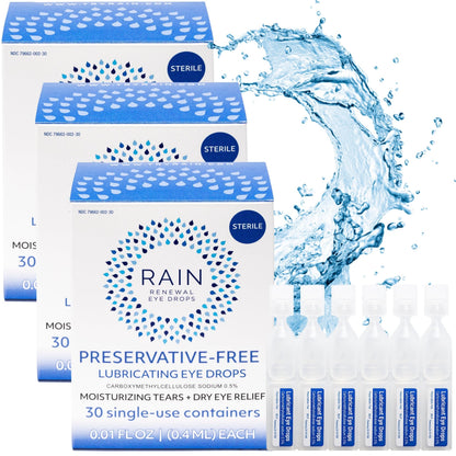 Rain Preservative Free Eye Drops – Natural Dry Eye Relief, Contact Lens Friendly