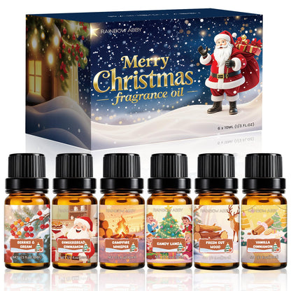 RAINBOW ABBY Christmas Fragrance Oil Set – 6x10ml Holiday Diffuser Oils