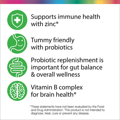 Rainbow Light Kid's One Multivitamin for Kids – 90 Count, Fruit Punch – Immune Support, Vitamin B Complex, Probiotics, Vegetarian & Gluten Free