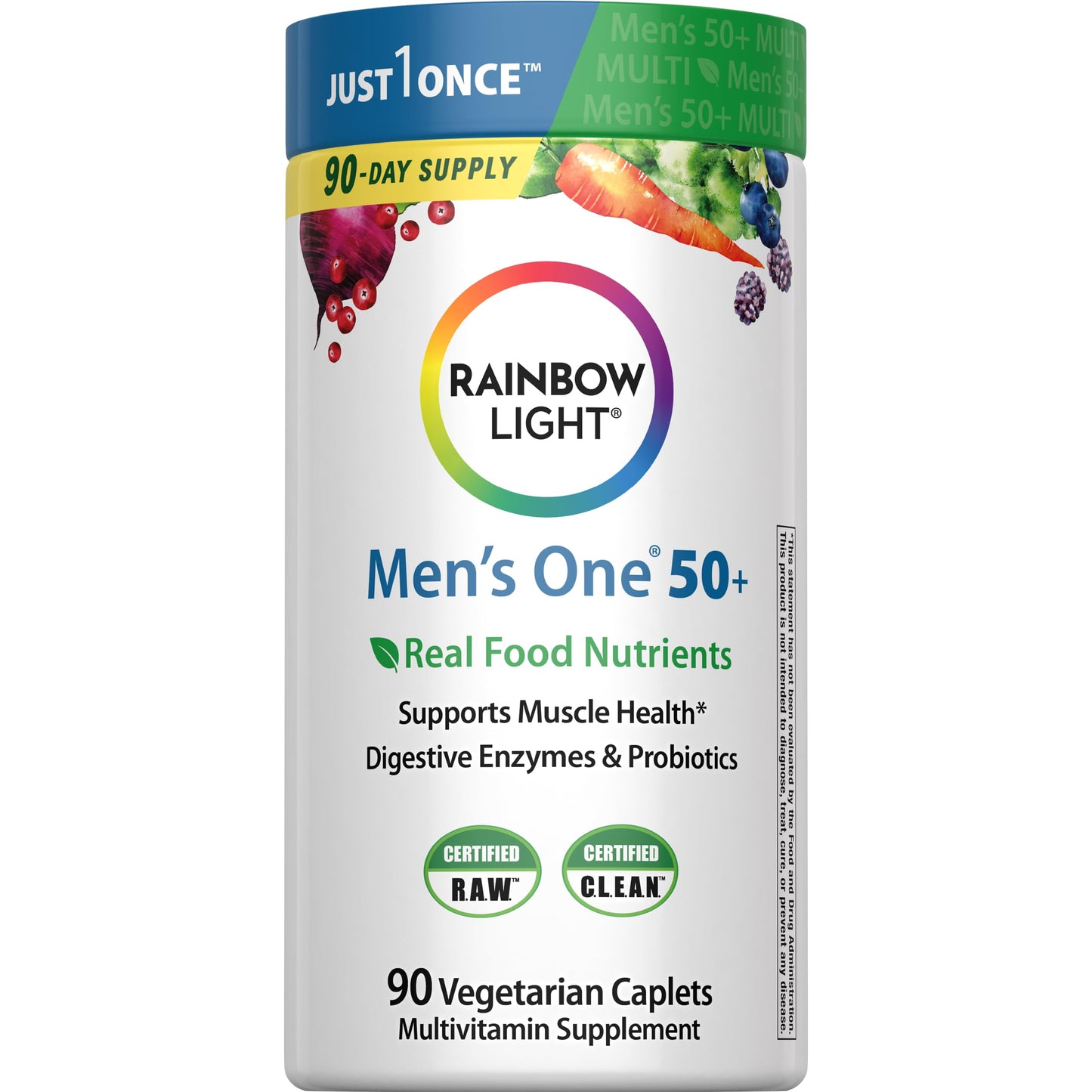 Rainbow Light Men's One 50+ Multivitamin – Immune Support, 90 Tablets