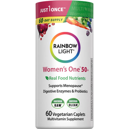 Rainbow Light Women 50+ Multivitamin – Immune Support, Probiotics, Non-GMO, Vegetarian | 60 Tablets