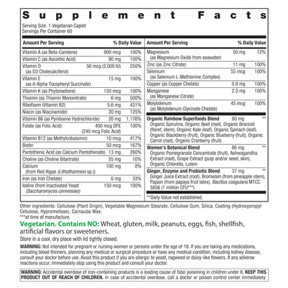 Rainbow Light Women's One High-Potency Daily Multivitamin – Immune Support, Vitamin C, Biotin, Ashwagandha, Vegetarian, 60 Count