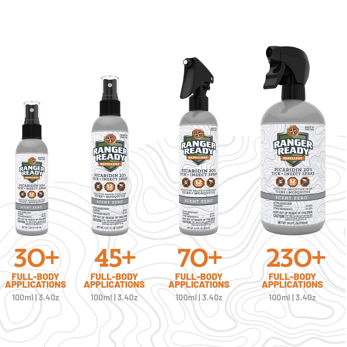 Ranger Ready Picaridin Insect Repellent Spray – Scent Zero, 3.4 oz