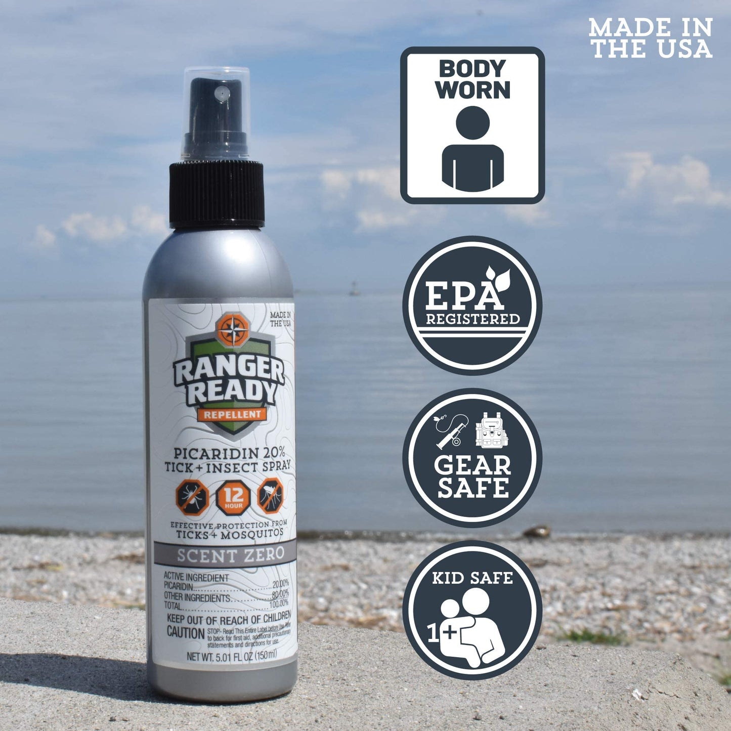Ranger Ready Picaridin Insect Repellent Spray – Scent Zero, 3.4 oz