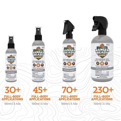 Ranger Ready Picaridin Insect Repellent Spray with Scent Zero – 5 oz (Pack of 1) for Tick & Mosquito Protection
