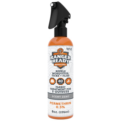 Ranger Ready Repellents 0.5% Permethrin Spray for Clothes & Outdoor Gear - Scent Zero, 8 fl oz