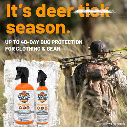 Ranger Ready Repellents Permethrin Spray for Clothes & Gear – Scent Zero, 24 oz